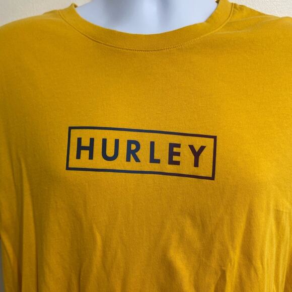 Hurley Yellow Short Sleeve Tee Vibrant Casual Style - Picture 2 of 8